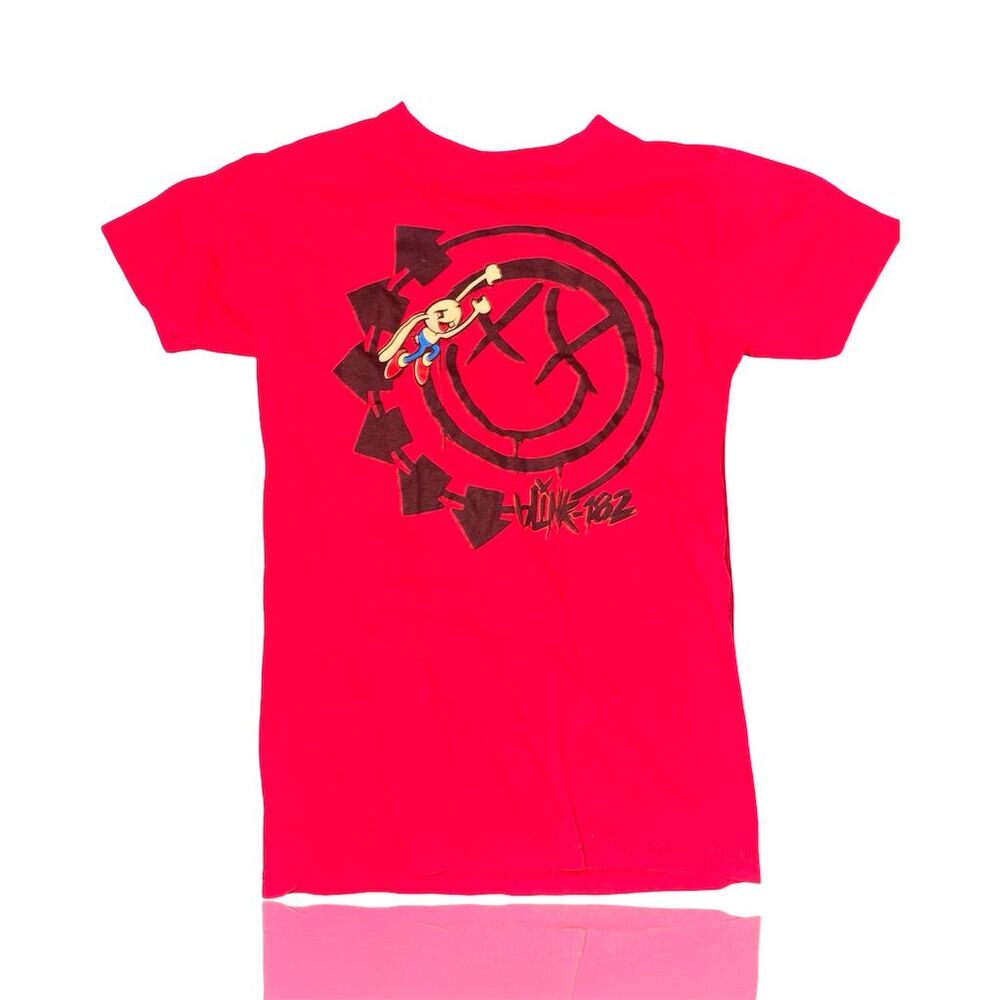 Vintage Blink-182 Band T-Shirt Red Graphic Print: GUC: Pop-Punk: Mark Hoppus